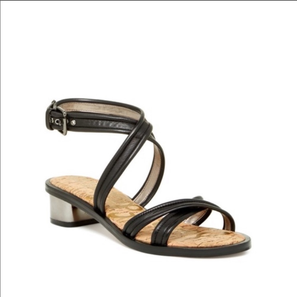 Sam Edelman leather sandal with mirrored heel